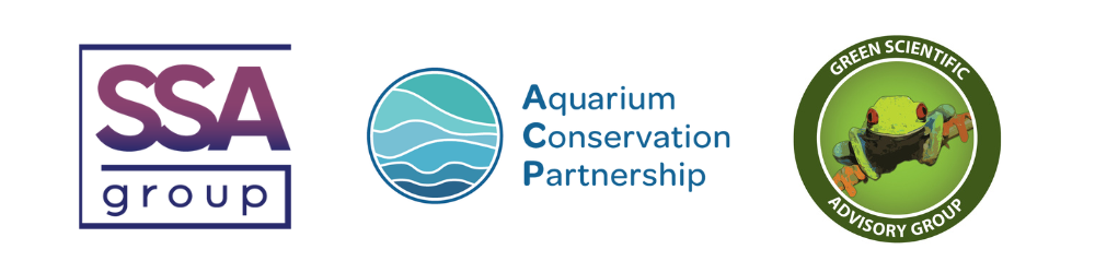 SSA Group logo; Aquarium Conservation Partnership logo, Green Scientific Advisory Group logo